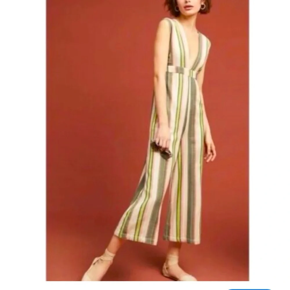 Anthropologie The Odells REVERSIBLE Striped Jumpsuit.  sz S - Picture 3 of 6